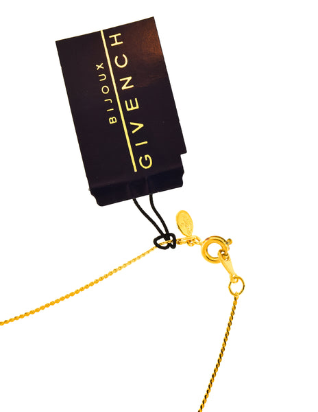 Givenchy Vintage Gold Rounded Letter G Logo Charm Necklace