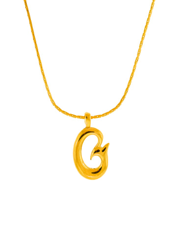 Givenchy Vintage Gold Letter G Logo Charm Necklace