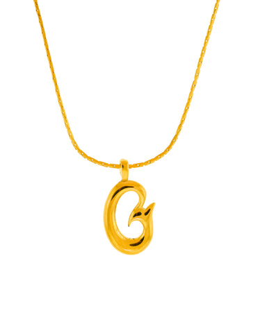 Givenchy Vintage Gold Letter G Logo Charm Necklace