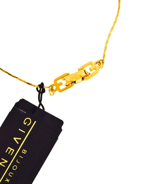 Givenchy Vintage Gold Letter G Logo Charm Necklace