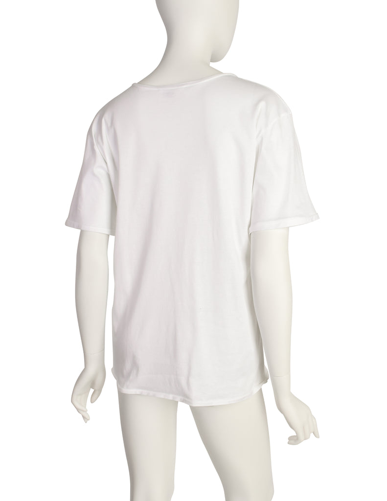 Givenchy Vintage White Glasses Lips Novelty Signature Logo T Shirt