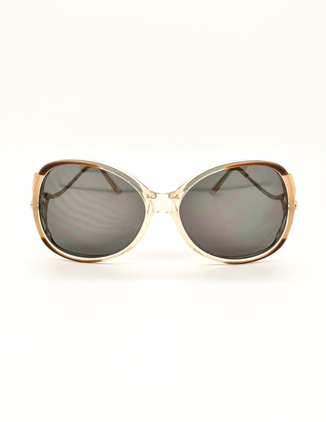 Givenchy Vintage 1970s Brown & Gold 'Panache' Sunglasses