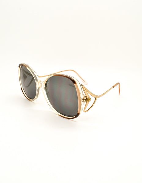 Givenchy Vintage 1970s Brown & Gold 'Panache' Sunglasses