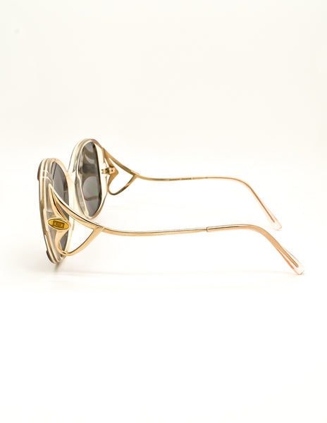 Givenchy Vintage 1970s Brown & Gold 'Panache' Sunglasses