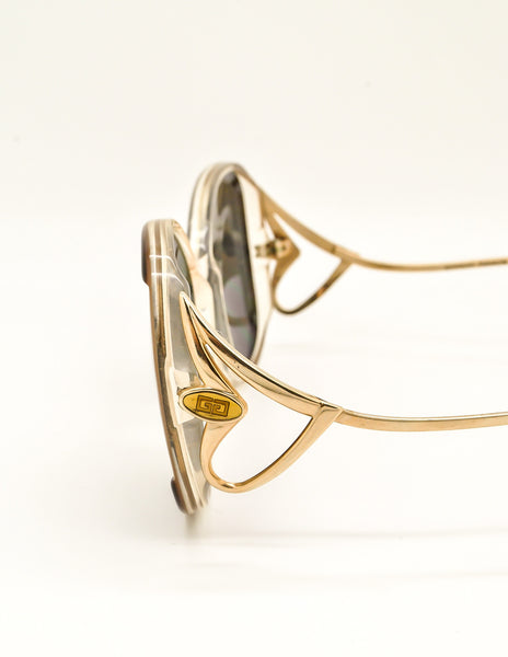Givenchy Vintage 1970s Brown & Gold 'Panache' Sunglasses