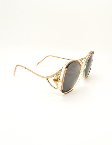 Givenchy Vintage 1970s Brown & Gold 'Panache' Sunglasses