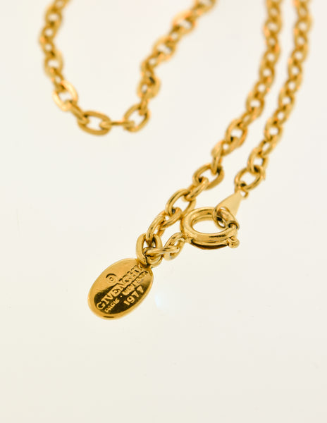 Givenchy Vintage 1977 Brown and Gold Perfume Bottle Necklace