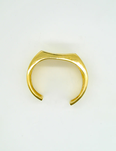 Givenchy Vintage Gold Logo Cuff Bracelet - Amarcord Vintage Fashion
 - 5