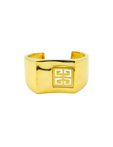 Givenchy Vintage Gold Logo Cuff Bracelet - Amarcord Vintage Fashion
 - 1