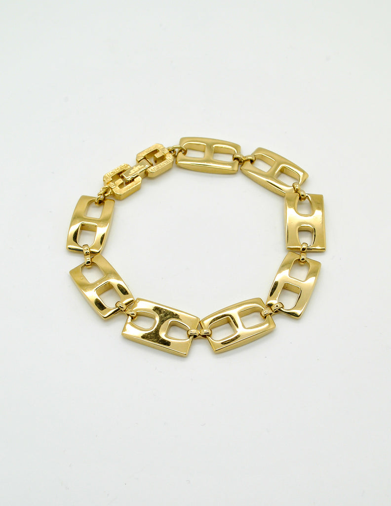 Givenchy Gold Rhinestone Link Bracelet Amarcord Vintage Fashion