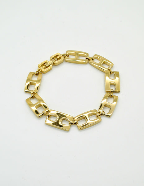 Givenchy Gold Rhinestone Link Bracelet