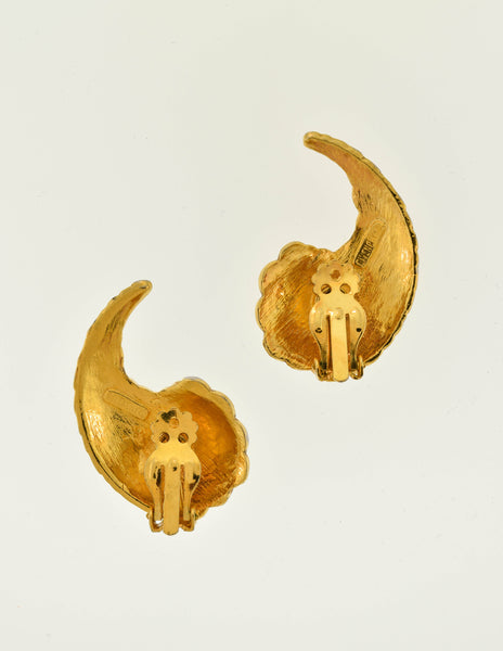 Givenchy Vintage Silver and Gold Scale Earrings
