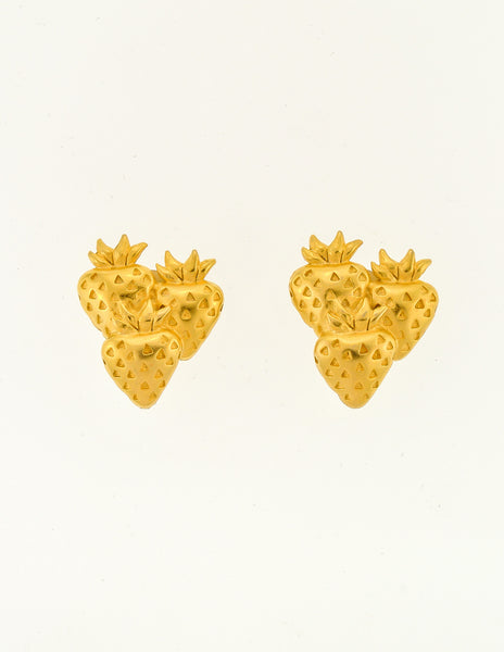 Givenchy Vintage Gold Strawberry Earrings - Amarcord Vintage Fashion
 - 2