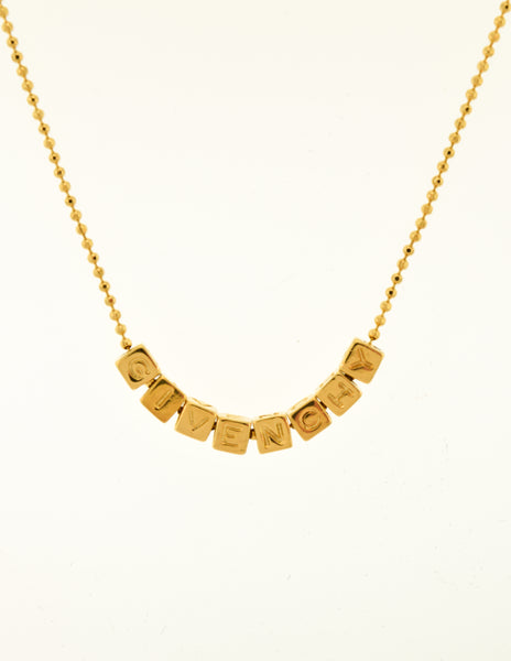 Givenchy Vintage Namesake Letter Charms Gold Necklace