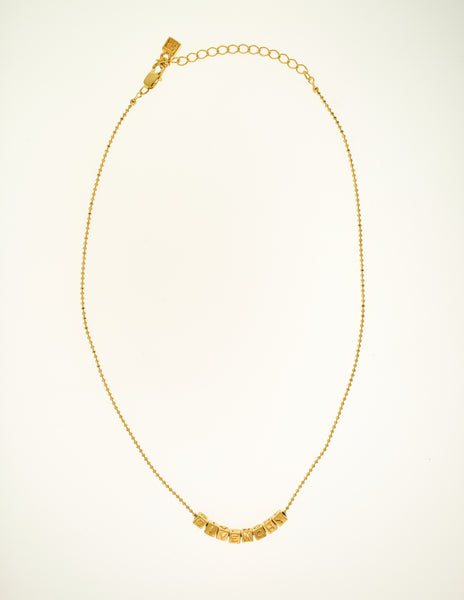 Givenchy Vintage Namesake Letter Charms Gold Necklace