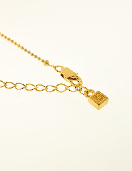 Givenchy Vintage Namesake Letter Charms Gold Necklace