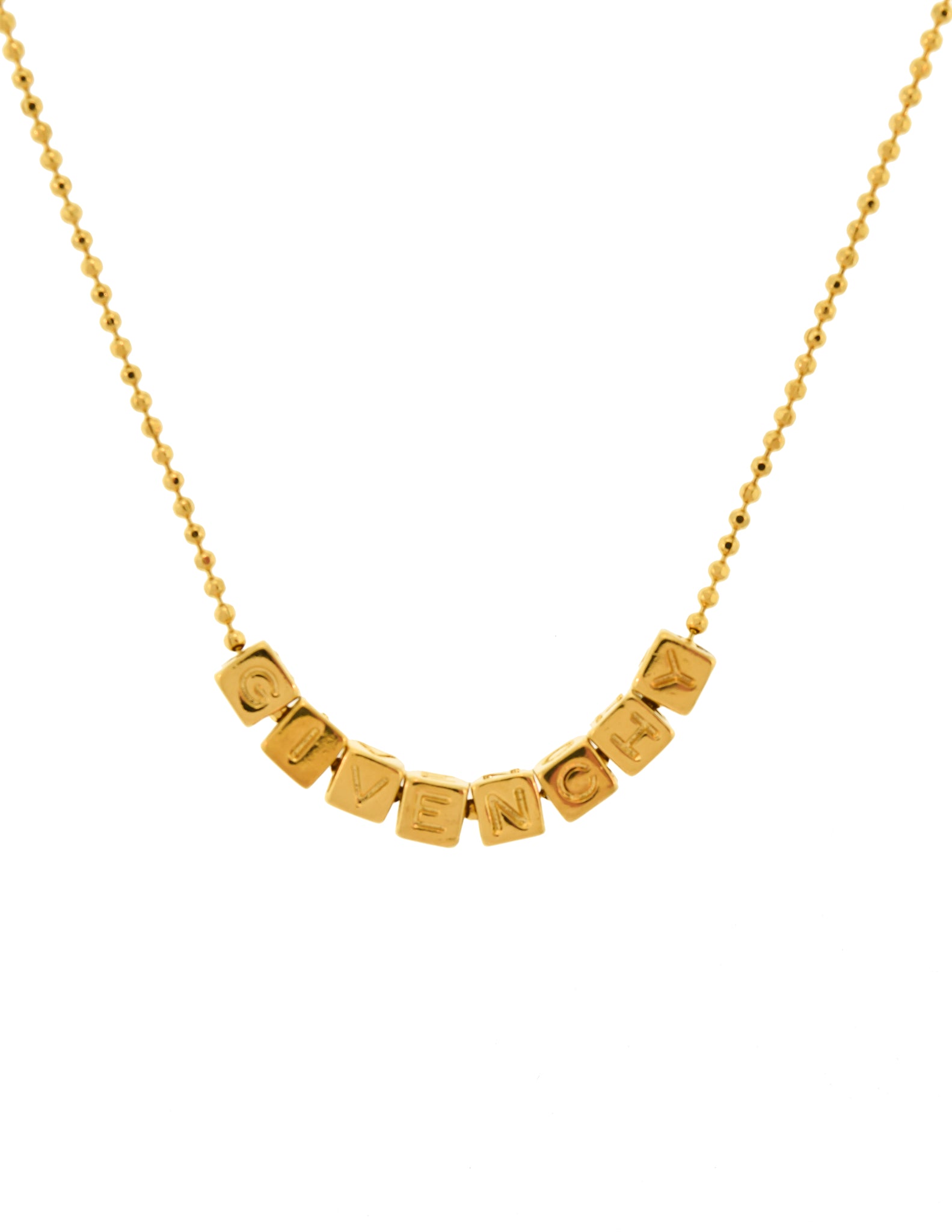Givenchy Vintage Namesake Letter Charms Gold Necklace
