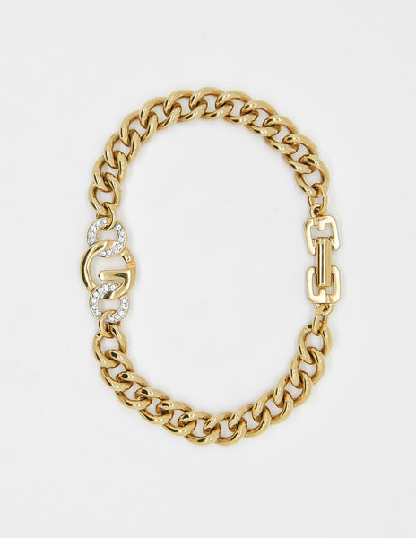Givenchy Vintage Gold Chain Link Logo Bracelet