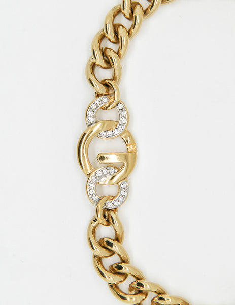 Givenchy Vintage Gold Chain Link Logo Bracelet