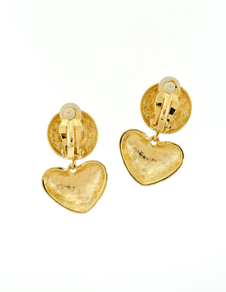 Givenchy Vintage Heart Shaped Dangle Earrings