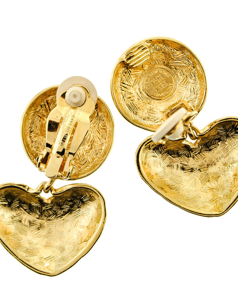 Givenchy Vintage Heart Shaped Dangle Earrings