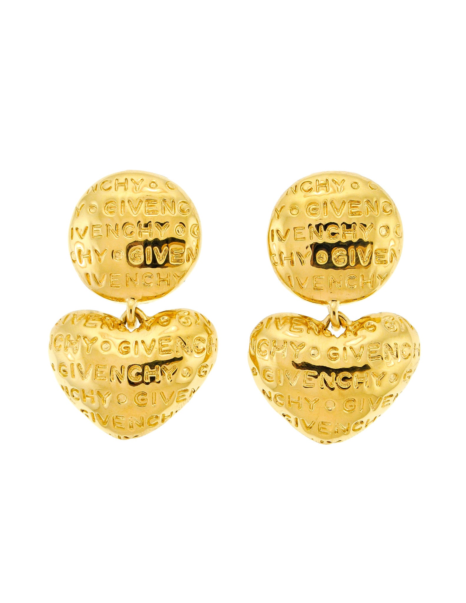 Givenchy Vintage Heart Shaped Dangle Earrings