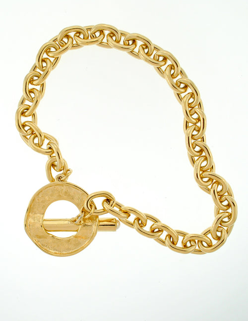 Givenchy Vintage Gold Chain Logo Toggle Choker Necklace Givenchy Vintage Gold Chain Logo Toggle Choker Necklace