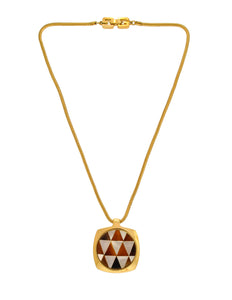 Givenchy Vintage Triangle Inlay Gold Necklace - Amarcord Vintage Fashion
 - 1