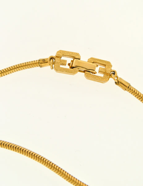 Givenchy Vintage Triangle Inlay Gold Necklace - Amarcord Vintage Fashion
 - 6