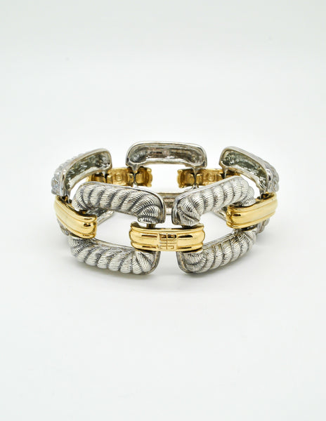 Givenchy Vintage Two Tone Twisted Rope Bracelet - Amarcord Vintage Fashion
 - 2