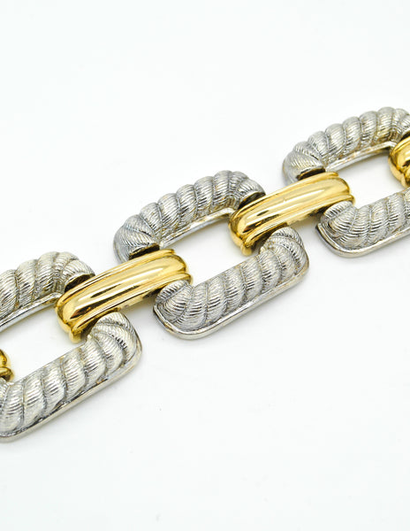 Givenchy Vintage Two Tone Twisted Rope Bracelet - Amarcord Vintage Fashion
 - 3