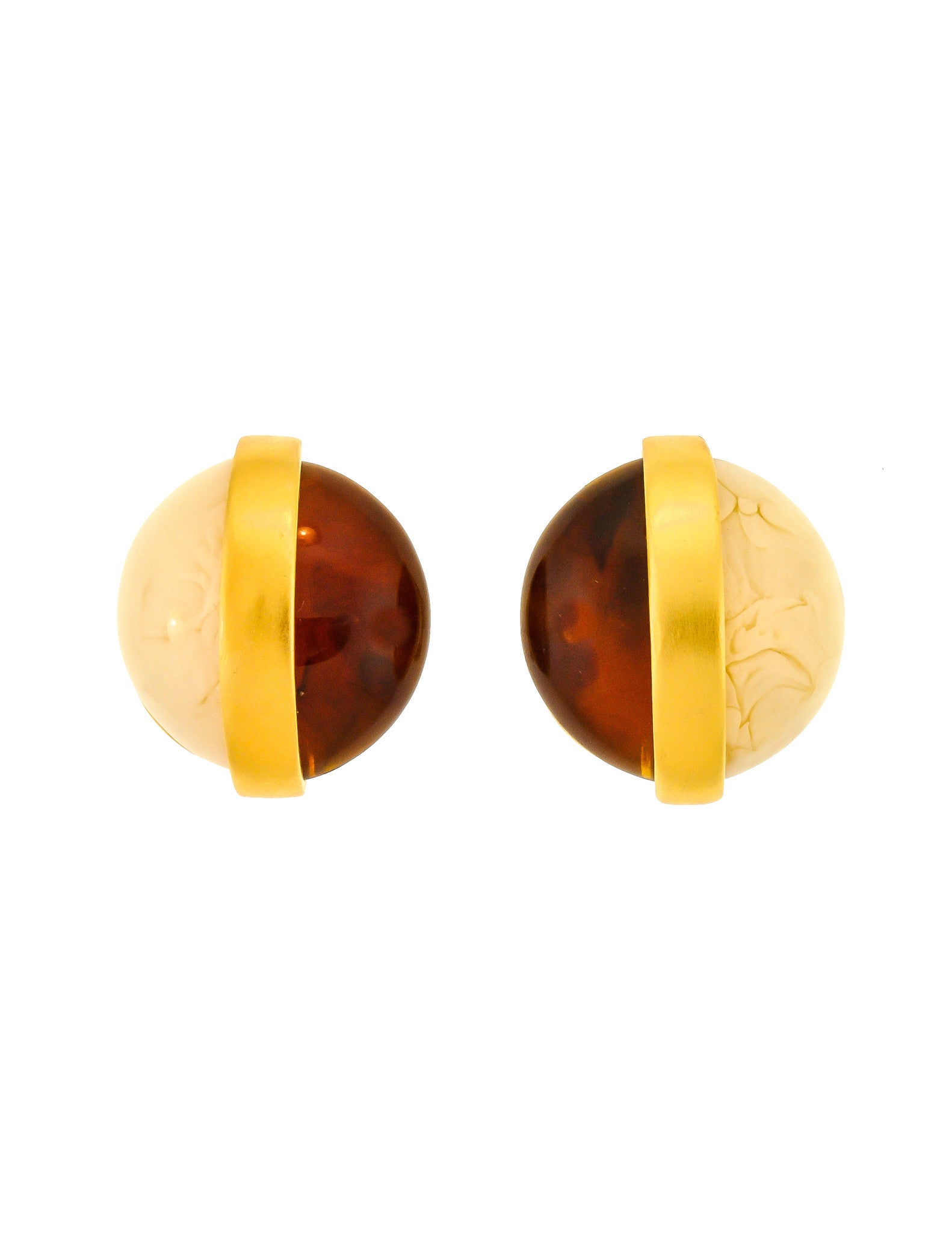 Givenchy Vintage Two Tone Gold Earrings - Amarcord Vintage Fashion
 - 1