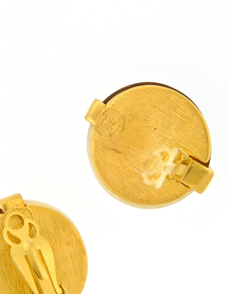 Givenchy Vintage Two Tone Gold Earrings - Amarcord Vintage Fashion
 - 5