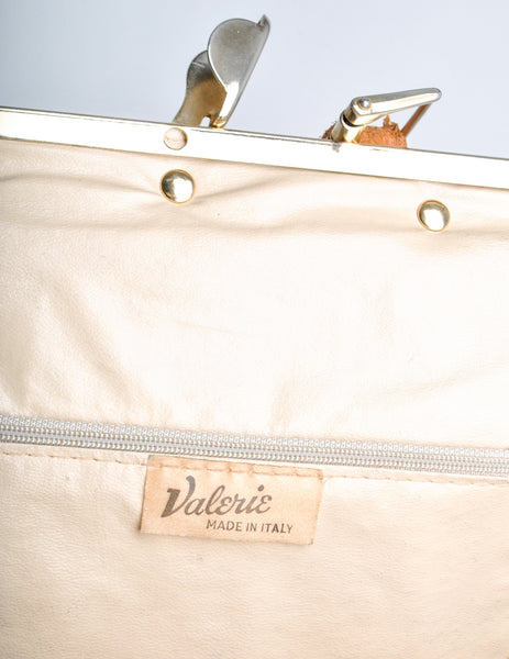 Vintage 1980s Embossed Gold Metallic Weekender Bag