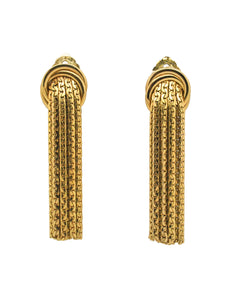 Grosse Vintage Gold Tassel Fringe Earrings