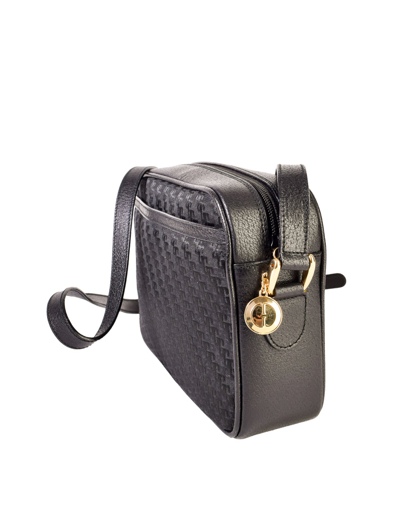 Gucci Vintage Black Monogram Fabric Leather Crossbody Shoulder Bag –  Amarcord Vintage Fashion