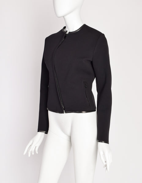 Gucci Vintage 1999 Tom Ford Era Black Neoprene Scuba Jacket