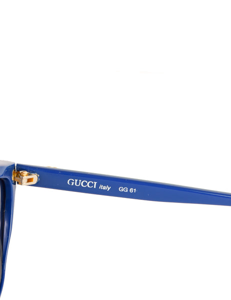 Gucci Vintage 1980s Green Blue Keyhole Notch GG61 Sunglasses