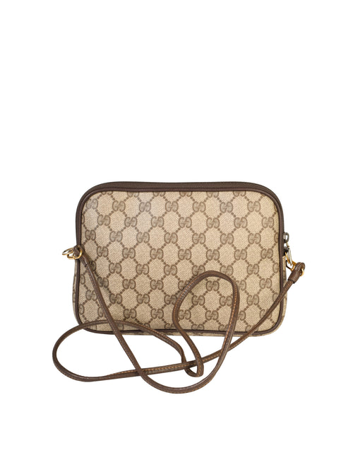 Gucci Vintage Brown GG Monogram Shoulder Crossbody Bag