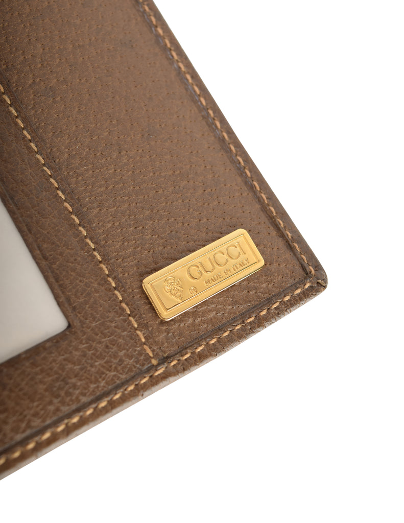 GUCCI Leather-Trimmed Monogrammed Coated-Canvas Cardholder for Men