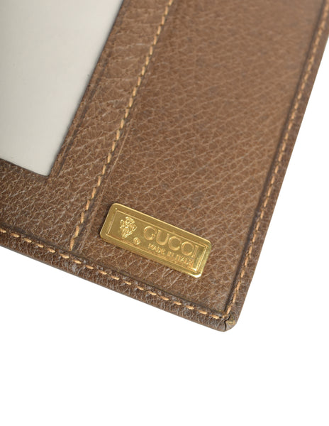 Gucci Vintage Classic Brown Monogram Coated Canvas and Leather Large Wallet