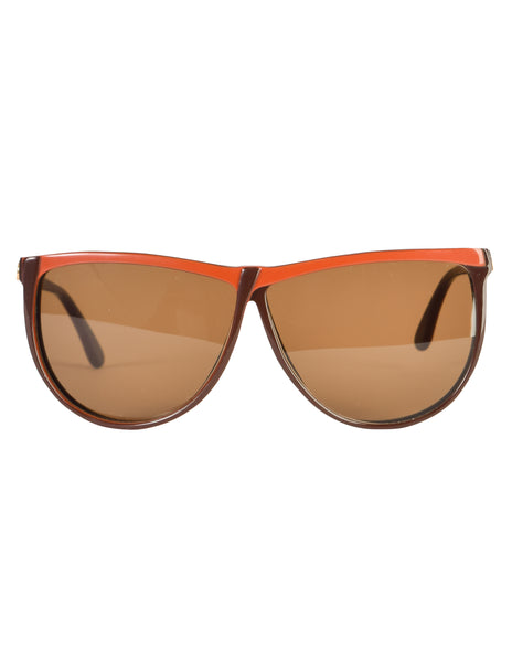 Gucci Vintage 1980s Brown Orange GG62 Sunglasses