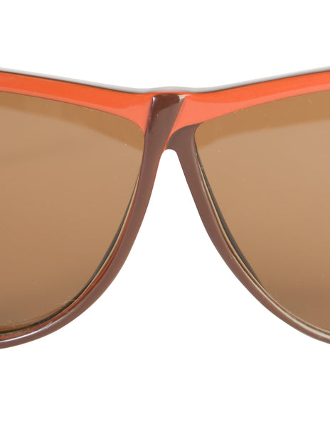 Gucci Vintage 1980s Brown Orange GG62 Sunglasses