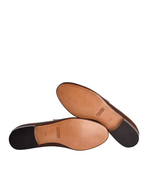 Gucci Vintage Iconic Classic Web Stripe Horsebit Brown Leather