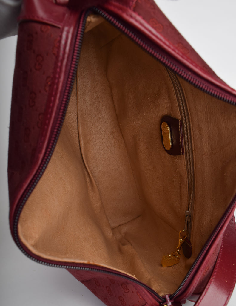Gucci Vintage Maroon Leather Crossbody Bag