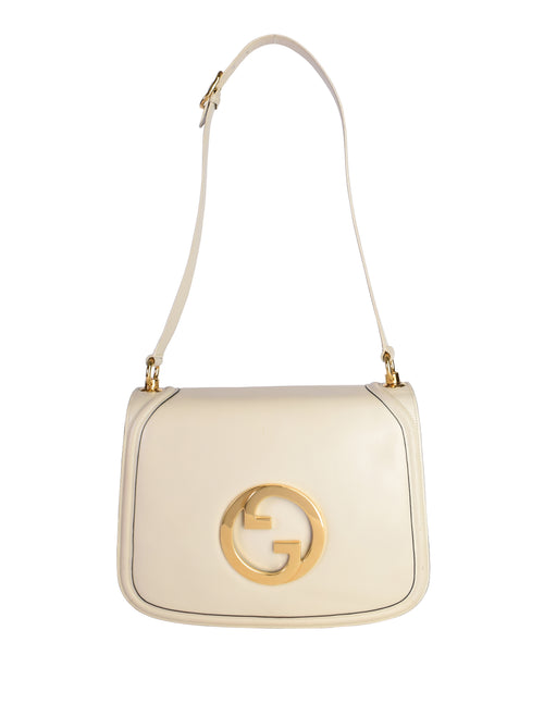 Gucci Vintage Blondie Creamy Off White Leather Large Gold GG Logo Shou –  Amarcord Vintage Fashion