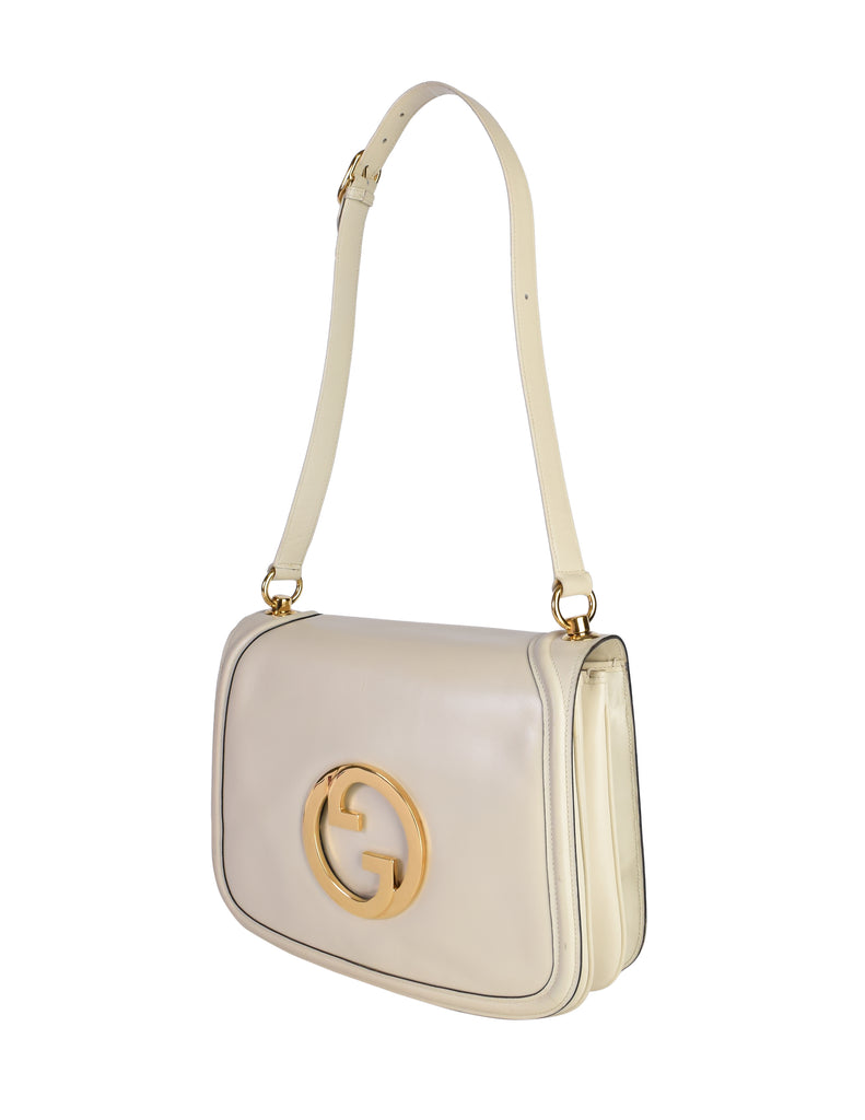 Gucci Vintage Blondie Creamy Off White Leather Large Gold GG Logo Shou –  Amarcord Vintage Fashion