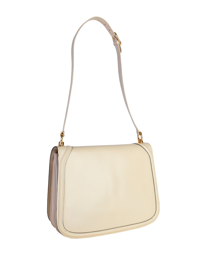 Gucci Vintage Blondie Creamy Off White Leather Large Gold GG Logo Shou –  Amarcord Vintage Fashion