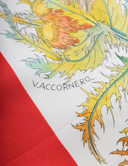 Gucci Vintage V. Accornero Multicolor Flora Floral Red