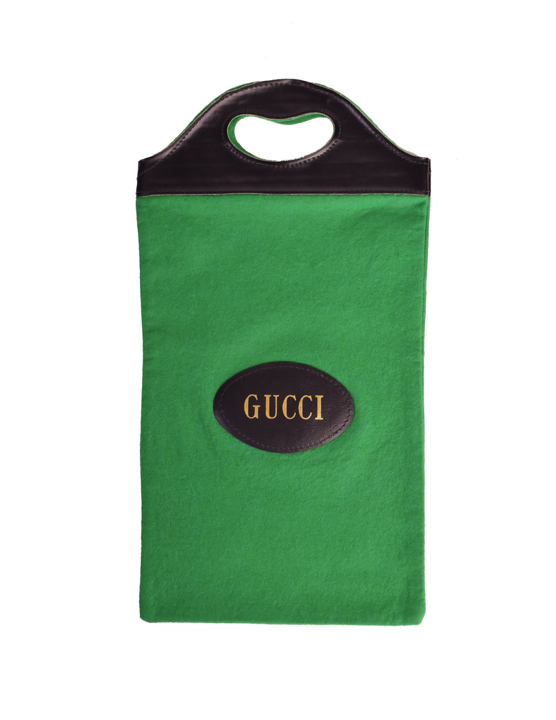 Green and Black Felt Dust Bag Tote Bag – Amarcord Vintage Fashion